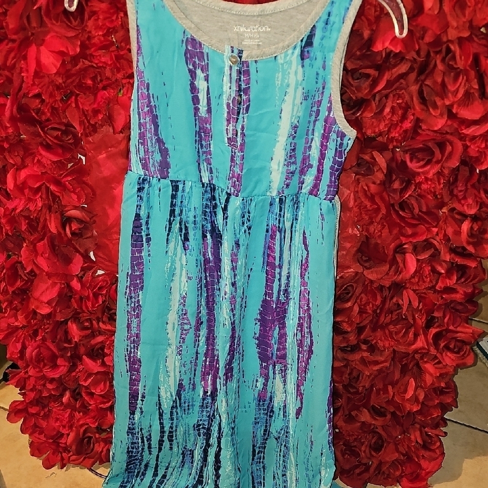 Xhilatation Stylish Kids Maxi Dress in Blue/ Purple Size 7/8